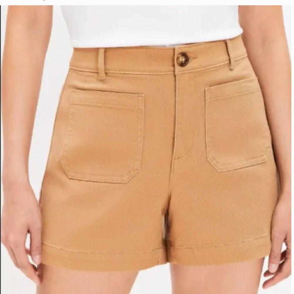 Loft Women's Size 16 Curvy The Palmer Short in Twill Perfect Camel Tan Stretch